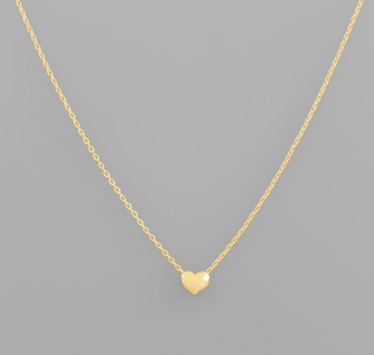 Gold Textured Heart Necklace