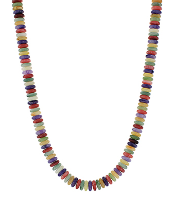 Multi Rondelle Marble Necklace