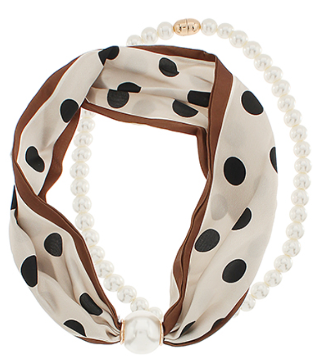 Pearl and Scarf Necklace