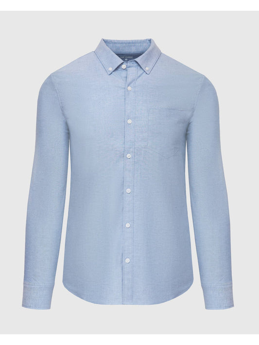 Long Sleeve Button Up Shirt | Stretch Oxford | Banker Blue