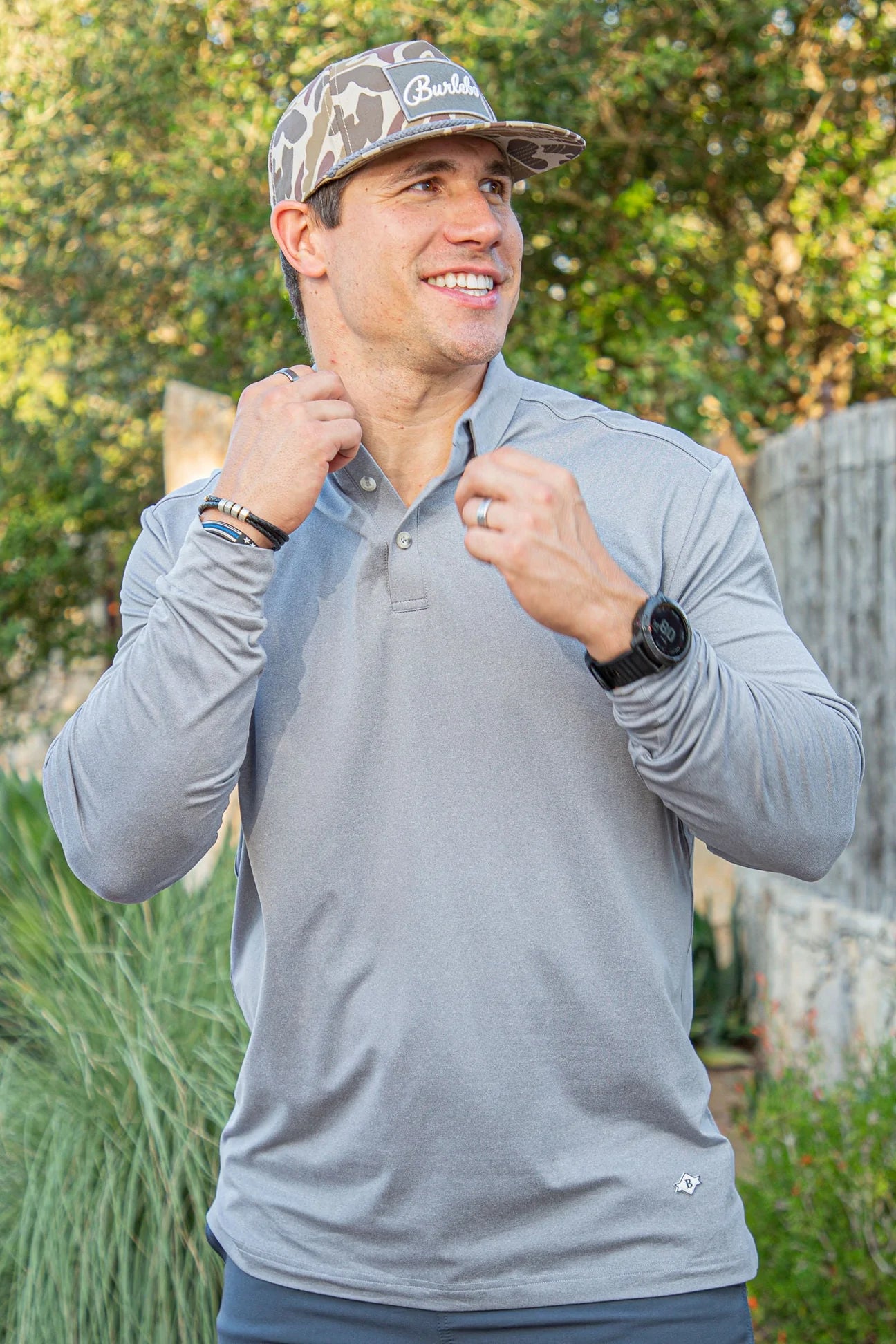 Grey LS Performance Polo