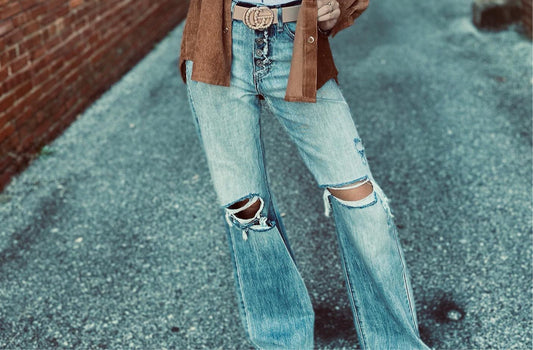 Ultra High Exposed Button 90s Flare