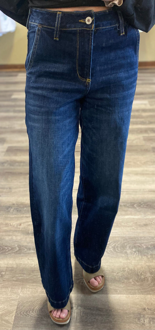High Rise Trousers Wide Leg