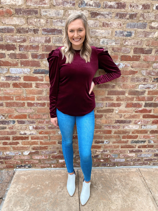 Velvet Long Sleeve Top