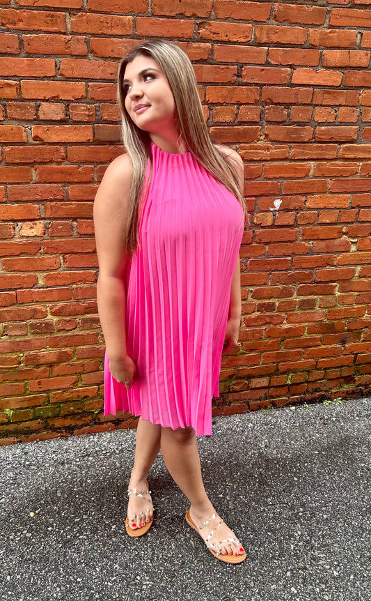 Pleated A-line Dress